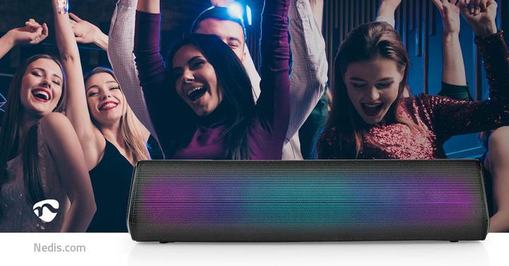 Actual product image Nedis Bluetooth® speaker | max. battery life: 6 hrs | tabletop design | 18 W | stereo | built-in (6 h, Battery operated)