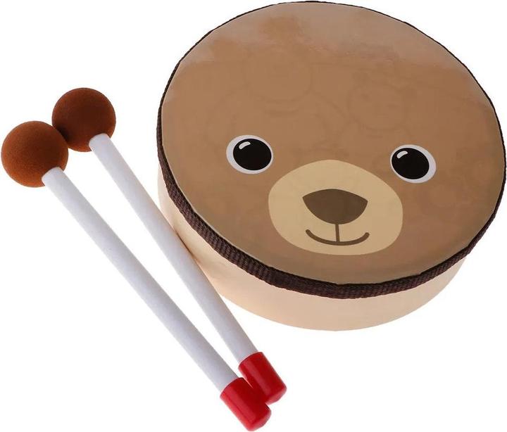 Activity Board Baby bear drum, miniature children's drum, wooden drum, small musician's toy