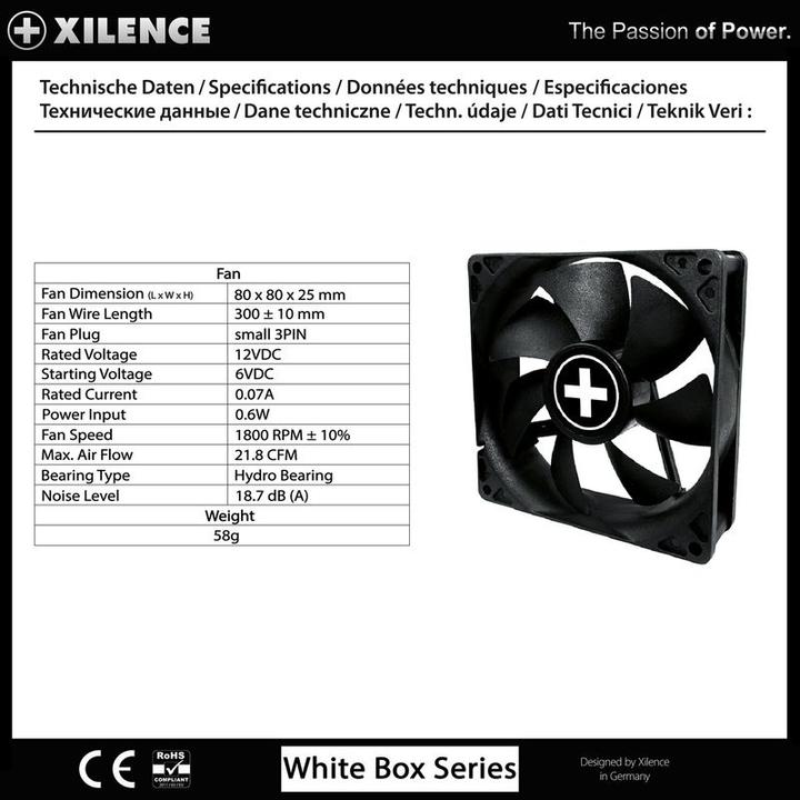 Image du produit Xilence WhiteBox 80 (80 mm, 1 x)