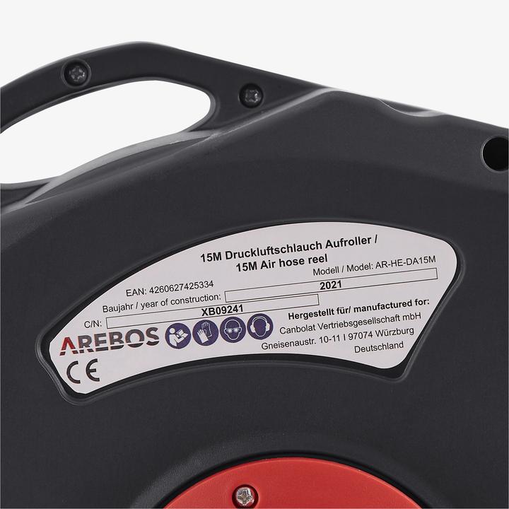 Immagine prodotto Arebos Avvolgitore per aria compressa 20M - Grigio (10 m)