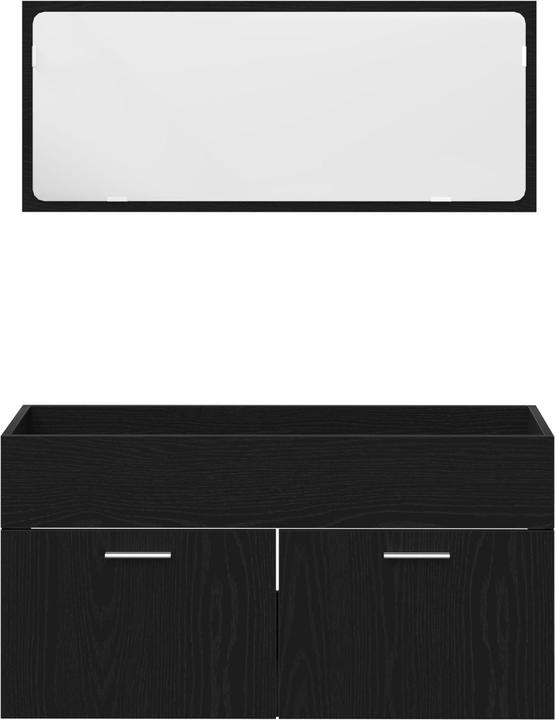 Immagine prodotto VidaXL Set di 2 mobili da bagno in rovere nero, legno ingegnerizzato e vetro