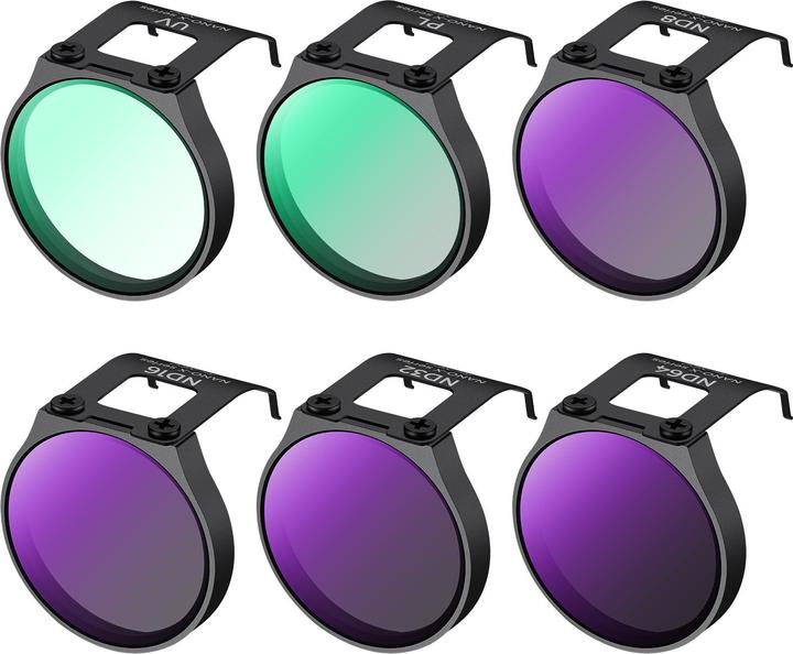 Produktbild K&F Concept 6pcs Filter Kits, UV+CPL+ND8+ND16+ND32+ND64, HD, Anti-Reflection Green Coating, Waterproof and Scrat