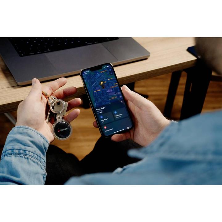 Actual product image Verbatim My Finder Coin, black Bluetooth Item Finder 32133 (iOS)