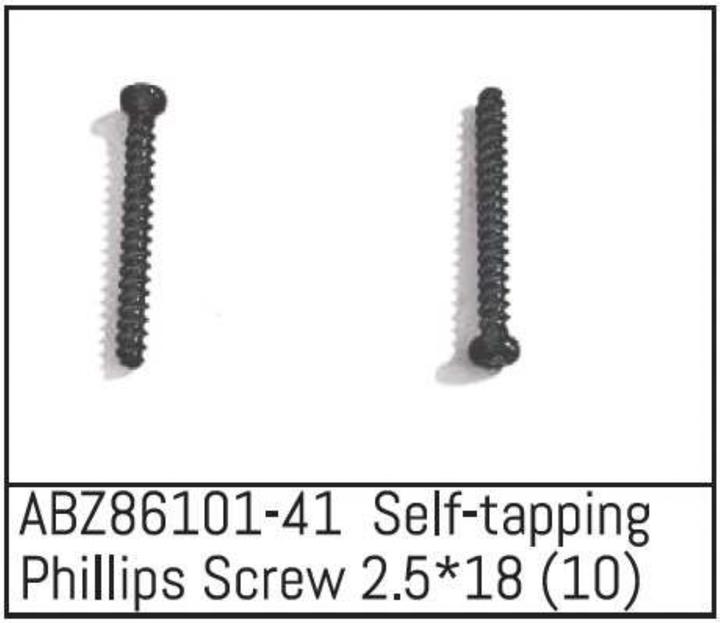 Produktbild Absima Self-tapping Phillips Screw 2.5*18 - Mini AMT (10)
