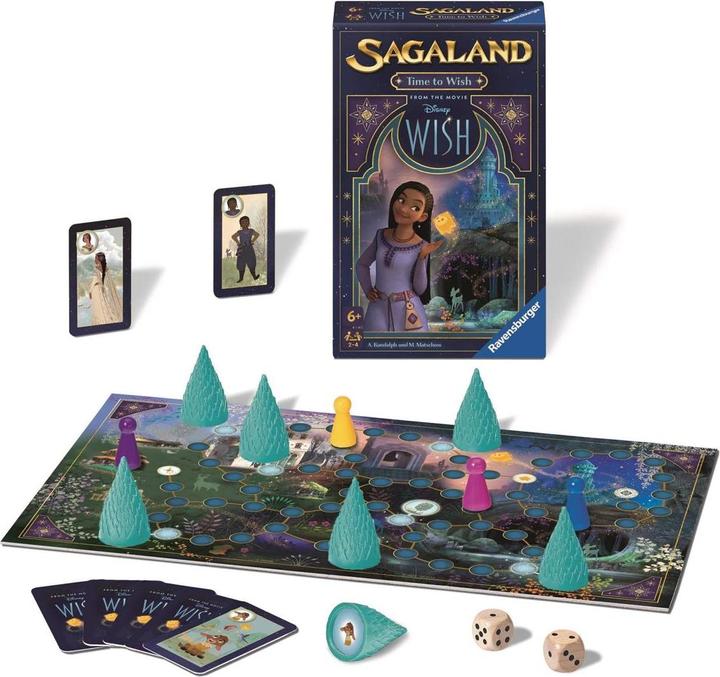 Produktbild Ravensburger 22649 - Disney Wish Sagaland: Time to Wish - Mitbringspiel für 2-4 Spieler ab 6 Jahren (Italienisch, Spanisch, Englisch, Französisch, Deutsch, Niederländisch)