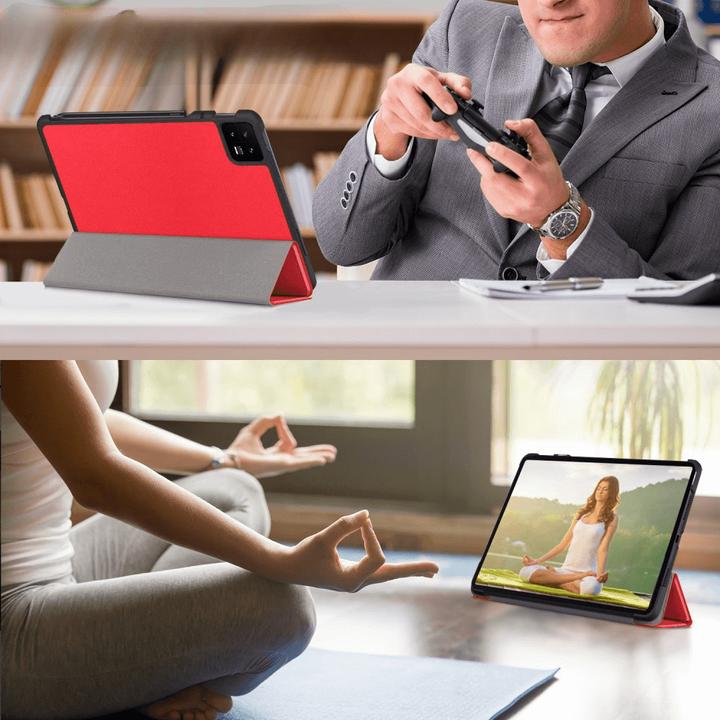 Produktbild Cover-Discount Xiaomi Pad 6 - Tri-fold Smart Case rot (Xiaomi Pad 6, Xiaomi Pad 6 Pro)