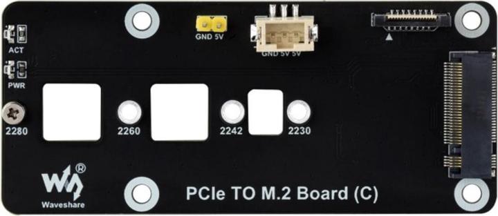 Actual product image WaveShare PCIe zu M.2 SSD Adapter (C) für Raspberry Pi 5