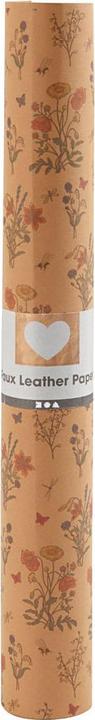 Produktbild Creativ Company Kunstlederpapier Braun mit Blumendruck, 1m (350 g/m², 1 x)