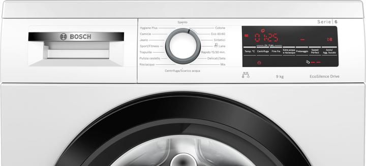 Actual product image Bosch Hausgeräte Series 6 front-loading washing machine 9 kg 1400 UmA IT model (9 kg, Left, EU plug)