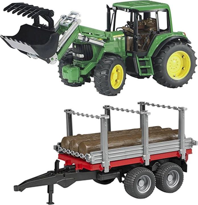 Actual product image Bruder SO JOHN DEERE+FRONTL.+HOLZTRAN 01142