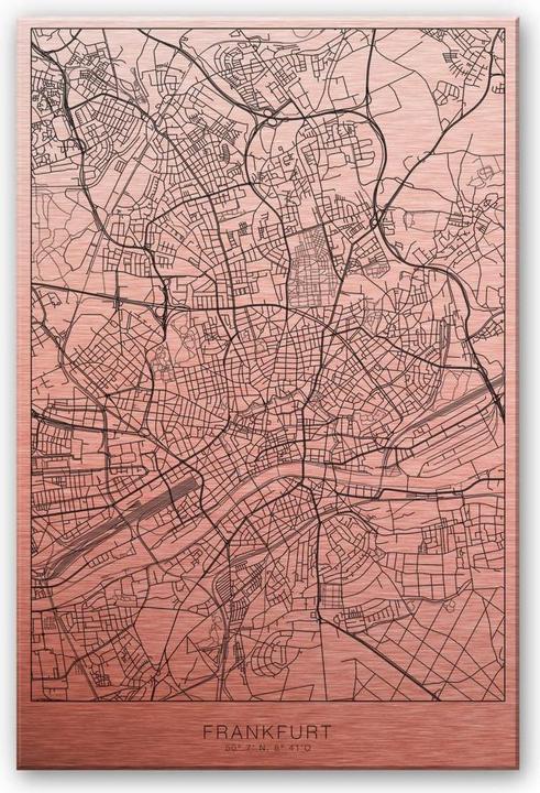 Actual product image Trenddeko Copper Effect Frankfurt City Map (40 x 60 cm)