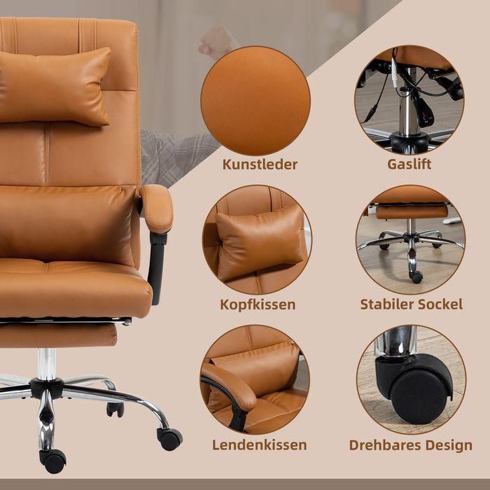 Produktbild Swisshandel24 Bürostuhl mit Massagefunktion, Lendenwirmerwärmung, 6 Massagepunkte, bis 120kg, Kunstleder, Hellbrau