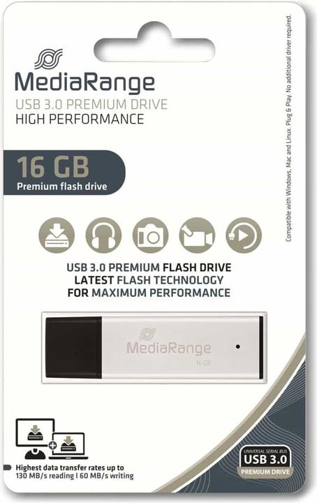 Actual product image MediaRange High performance 16GB U3 MR1899 (16 GB, USB-A, USB 3.2)