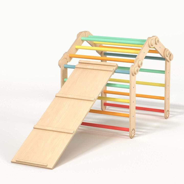 Produktbild Montessori Flexi-Klettergerüst - Set M mit Rutsche - Hell - ® Sport&Gym
