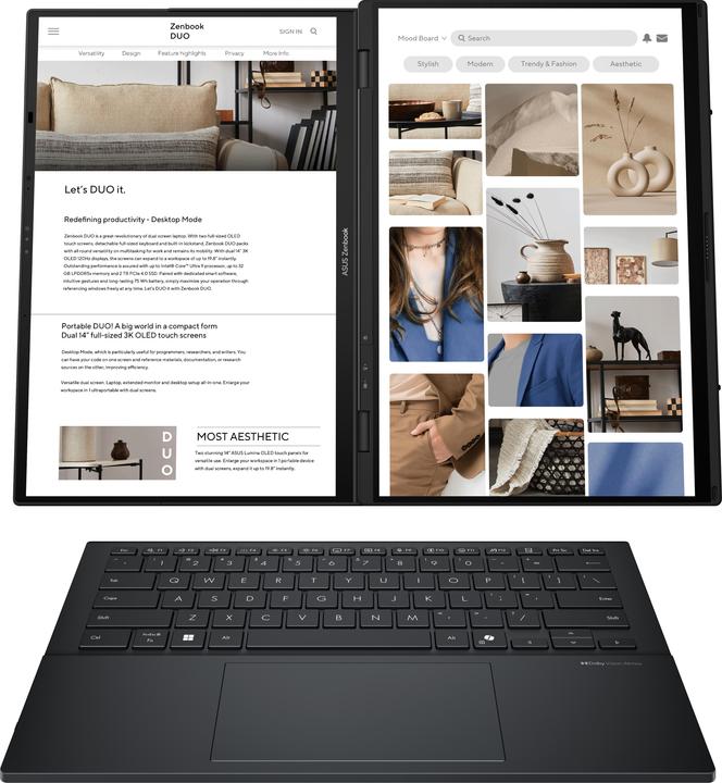 Actual product image ASUS Zenbook Duo (14", Intel Core Ultra 9 285H, 32 GB, 1000 GB, DE)