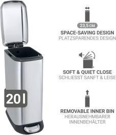 Produktbild Wenko Treteimer Design Easy-Close (20 l)