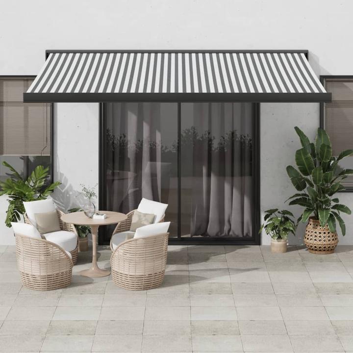 Actual product image VidaXL Markise Einziehbar Gelenkarmmarkise Sonnenmarkise Anthrazit Weiss Stoff (4.50 m)