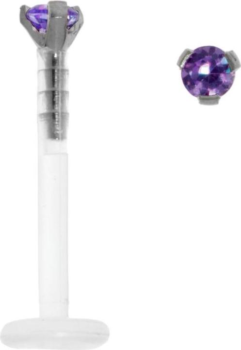 Actual product image Bijouteria Piercing for lip/Tragus (Bioplastic, Crystal, Titanium)