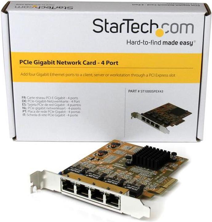 Produktbild StarTech 4 Port Gigabit PCIe Network Card (RJ45, Ethernet)
