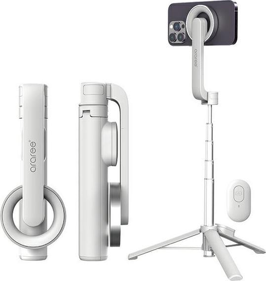 Actual product image Araree Selfie Stick Bluetooth Magfie POD biały/white MagSafe Tripod AR60-01727B
