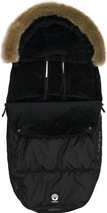 Actual product image Dooky Footmuff, +9 months - Black Furry