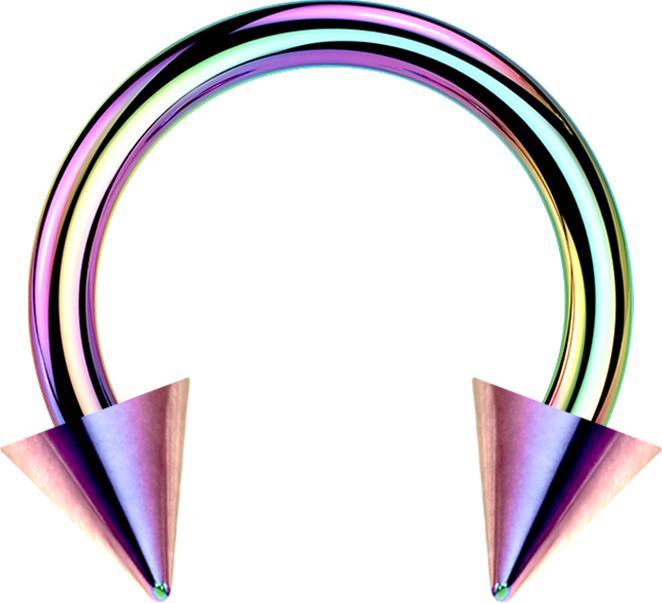 Star Piercing Micro Circular Barbell farbig mit zwei Cones (ohne Messing, Titan G23)