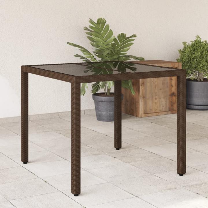 Produktbild VidaXL Gartentisch mit Glasplatte (90 cm)