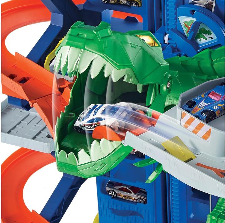 Image du produit Hot Wheels Parking City Megacity avec attaque de T-Rex