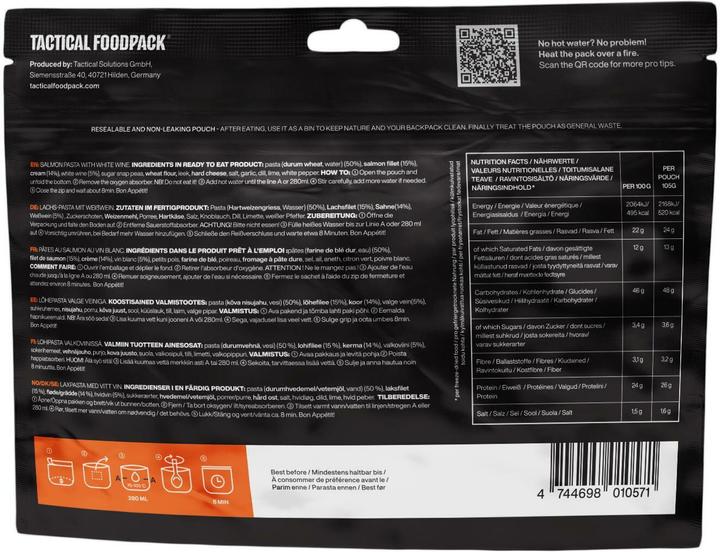 Image du produit Tactical Foodpack Pâtes de saumon au vin blanc (105 g)