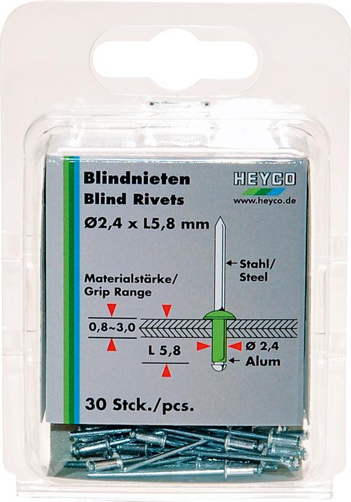 Produktbild HEYCO Blindnietensatz in Blisterverpackung