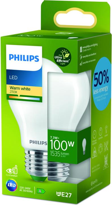 Actual product image Philips LED Classic (E27, 7.30 W, 1535 lm, 1 x, A)