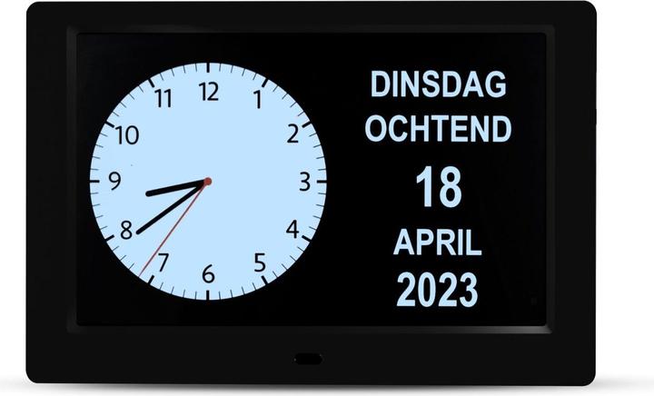 Produktbild Ally Clock DayClock 10-Duo - Schwarz - Uhr mit Wochentagen, Datum und Uhrzeit, Kalender und Video