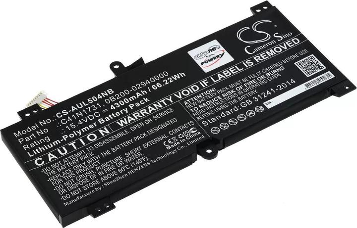 AccuCell Batterie Asus ROG Strix Scar II GL504-GV-ES087T, type C41N1731 et autres (4300 mAh)