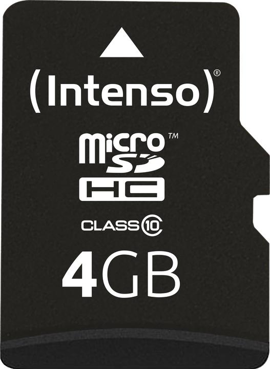 Actual product image Intenso microSD Class 10 (4 GB, microSDHC, U1)