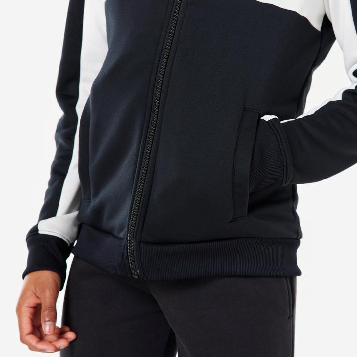 Produktbild Decathlon Trainingsjacke Trainingsanzug Kinder - schwarz/weiss (10, 11, 12)