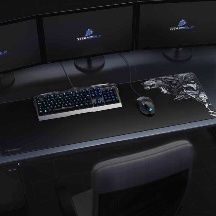 Produktbild Titanwolf Gaming Mauspad, XXXL Speed Mausmatte 1200 x 400 mm, Geschwindigkeit & Präzision, Delta (3XL)