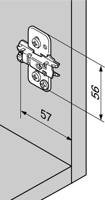 Actual product image Blum Cross mounting plates CLIP Corner mounting (Nail plate, 1 pcs.)