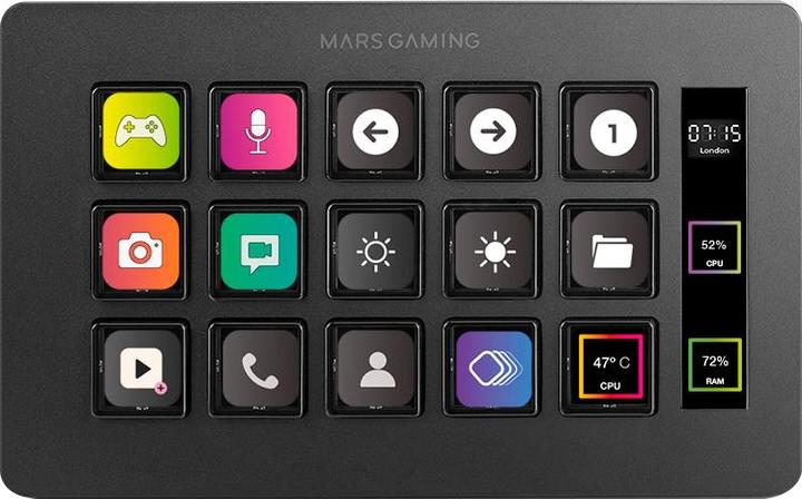 Actual product image Mars Gaming Console De Streaming Stream Deck Slim Msd-One (Noir)