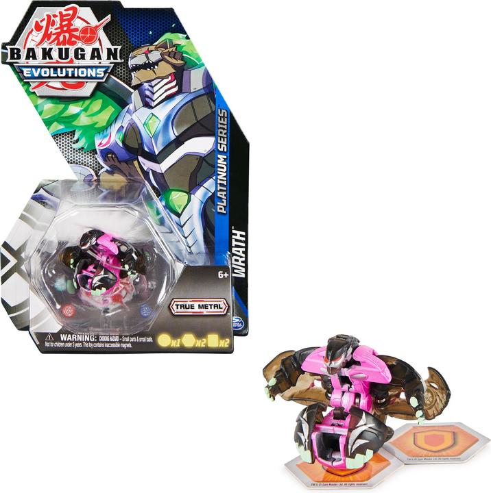 Produktbild Spin Master Bakugan Evolutions, Wrath, Platinum Series True Metal, 2 BakuCores und Charakterkarte
