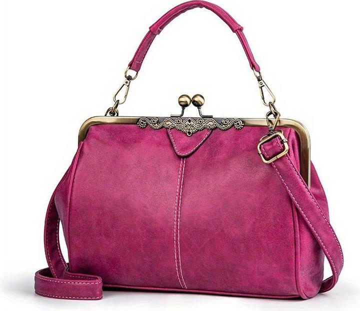 Image du produit Only-Bags.Store Schicke Retro-inspirierte Umhängetasche - dickes Kunstleder, abnehmbarer Riemen, klassische