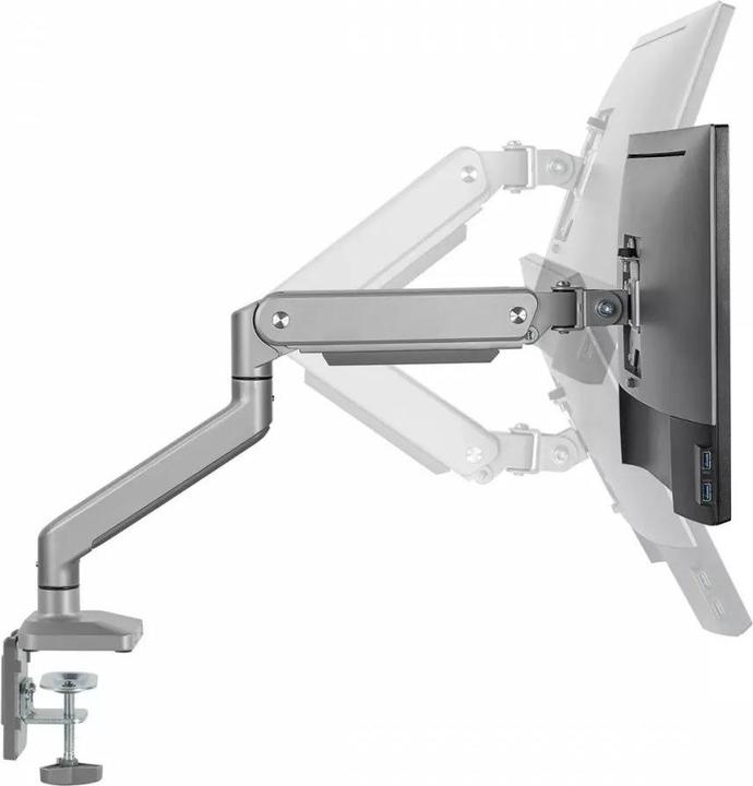 Actual product image Ergo Office Monitoriaus laikiklis aliuminis su dujine spyruokle, dviguba rankena, vesa 75x75 (Table, 32")
