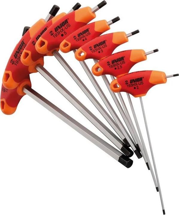 Immagine prodotto Unior 193HXCB8 Set di chiavi a brugola con impugnatura a T, 2-10 mm, rosso