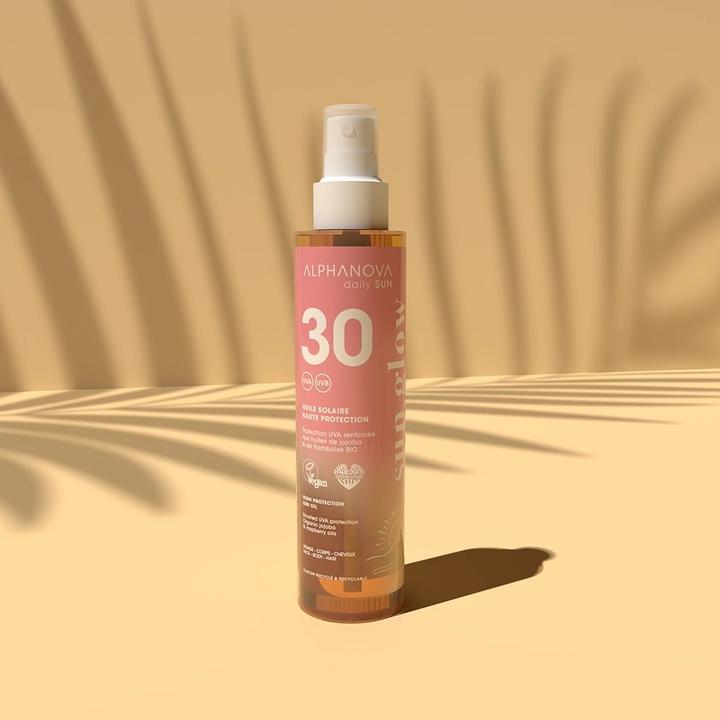 Actual product image Alphanova daily SUN sun oil sun GLOW SPF30 Fl 125 ml (Suntan oil, SPF 30, 125 ml)