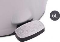 Berilo Kunststoff-Abfalleimer mit Pedal silber 6l (6 l)