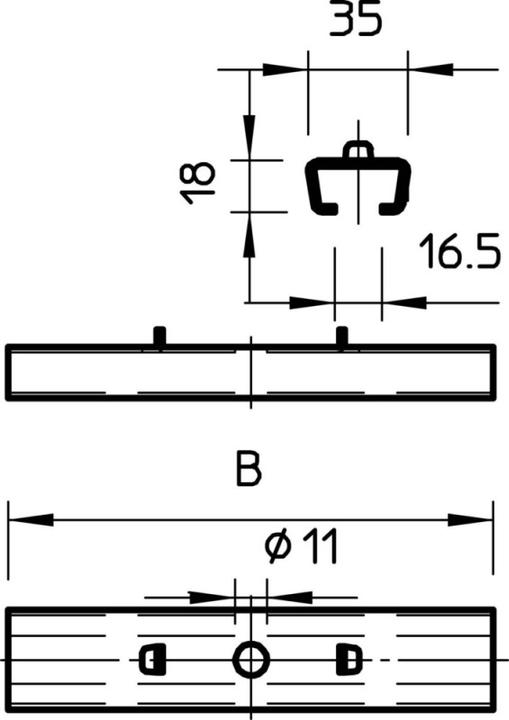 Image du produit OBO Bettermann OBO Support central GMS 370pour caniveau à grille de 400 mmEl-galvanisé