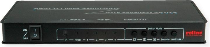 Actual product image Roline HDMI 4x1 QUAD Multi-Viewer Switch