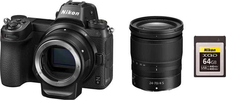 Immagine prodotto Nikon Z 6 Kit 24-70mm + adattatore per obiettivi FTZ (24 - 70 mm, 24.50 Mpx, Full frame / FX)
