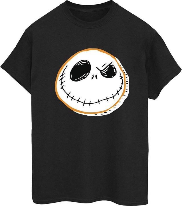 Actual product image Disney Womens/Ladies The Nightmare Before Christmas Jack Face Cotton Boyfriend T-Shirt (XXL)