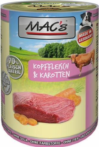 Image du produit MAC's DOG Kopffleisch & Karotten (Adulte, 1 pcs, 400 g)