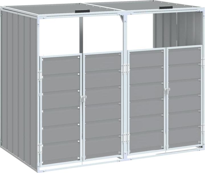 Actual product image VidaXL Waste bin box for 2 bins grey 144x81x113 cm steel